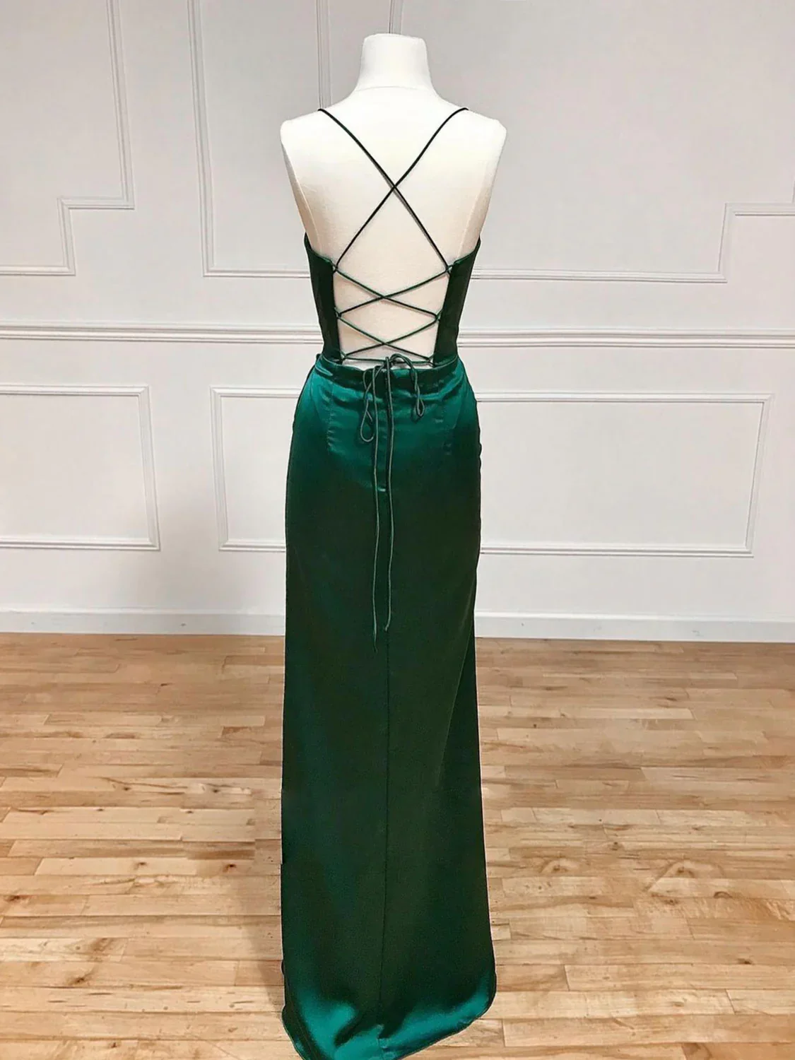 Sexy Mermaid Spaghetti Straps Black Long Evening Dress Backless Prom Dresses - View 9 | FashionDia