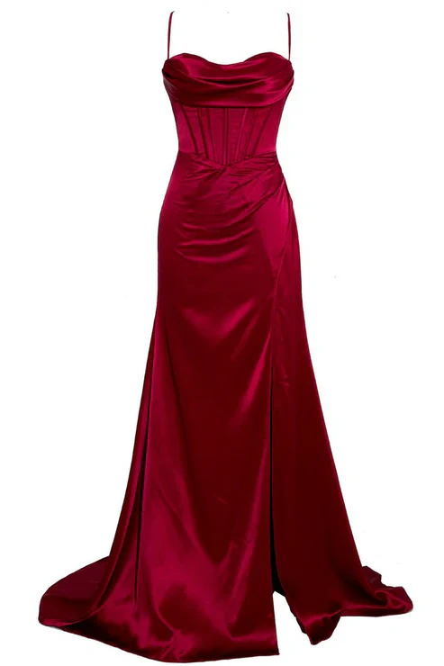 Sexy Mermaid Spaghetti Straps Black Long Evening Dress Backless Prom Dresses - View 10 | FashionDia