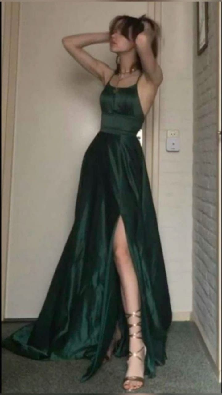 Dark Green Long Prom Dresses Formal Graduation Party Dress Evening Dress