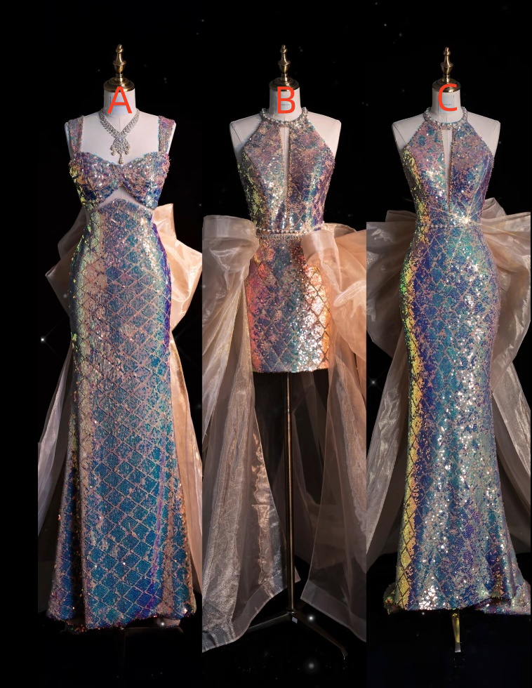 Pretty Mermaid Sequin Long Prom Dress Evening Dress Formal Dress