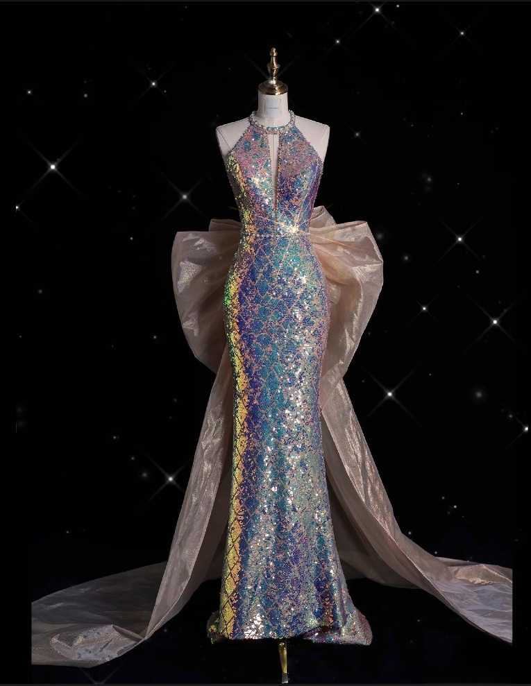 Pretty Mermaid Sequin Long Prom Dress Evening Dress Formal Dress