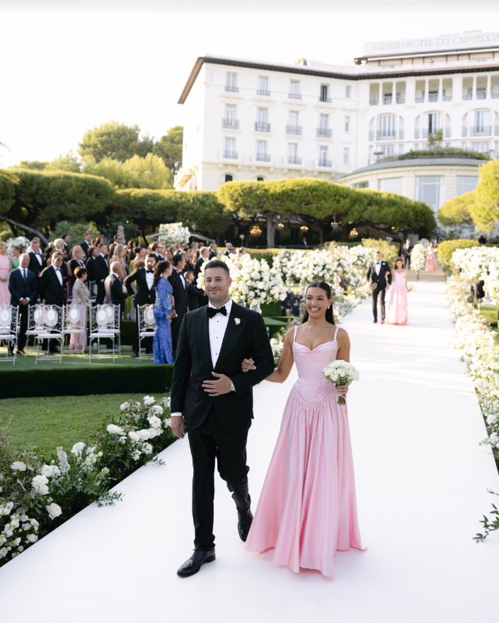 Elegant A-Line V Neckline Floor-Length Satin Long Pink Evening & Prom Dress - View 8 | FashionDia