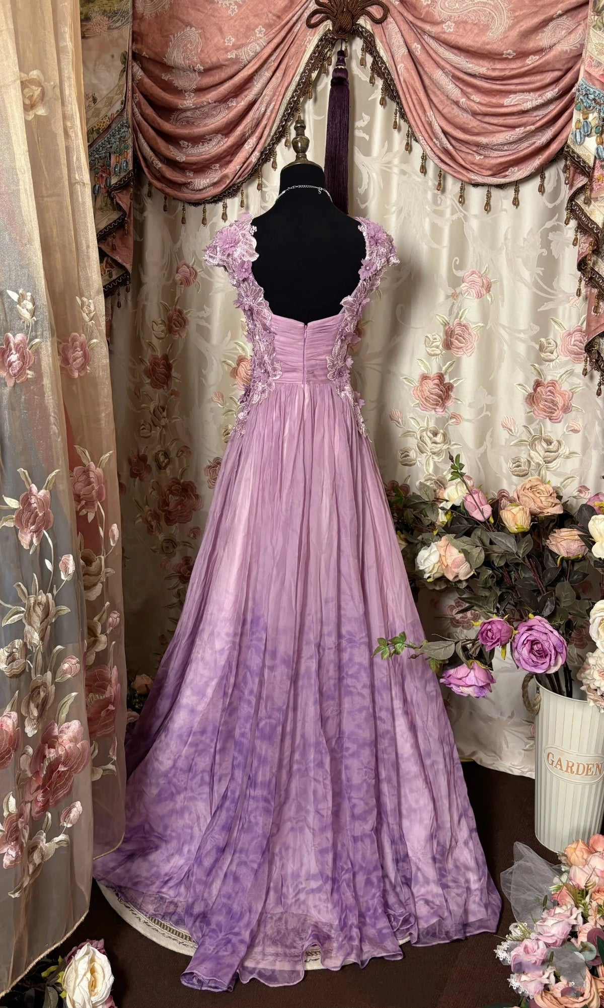 Pretty A-Line Sweetheart Neckline Long Tulle Lilac Party Dresses Prom Dress