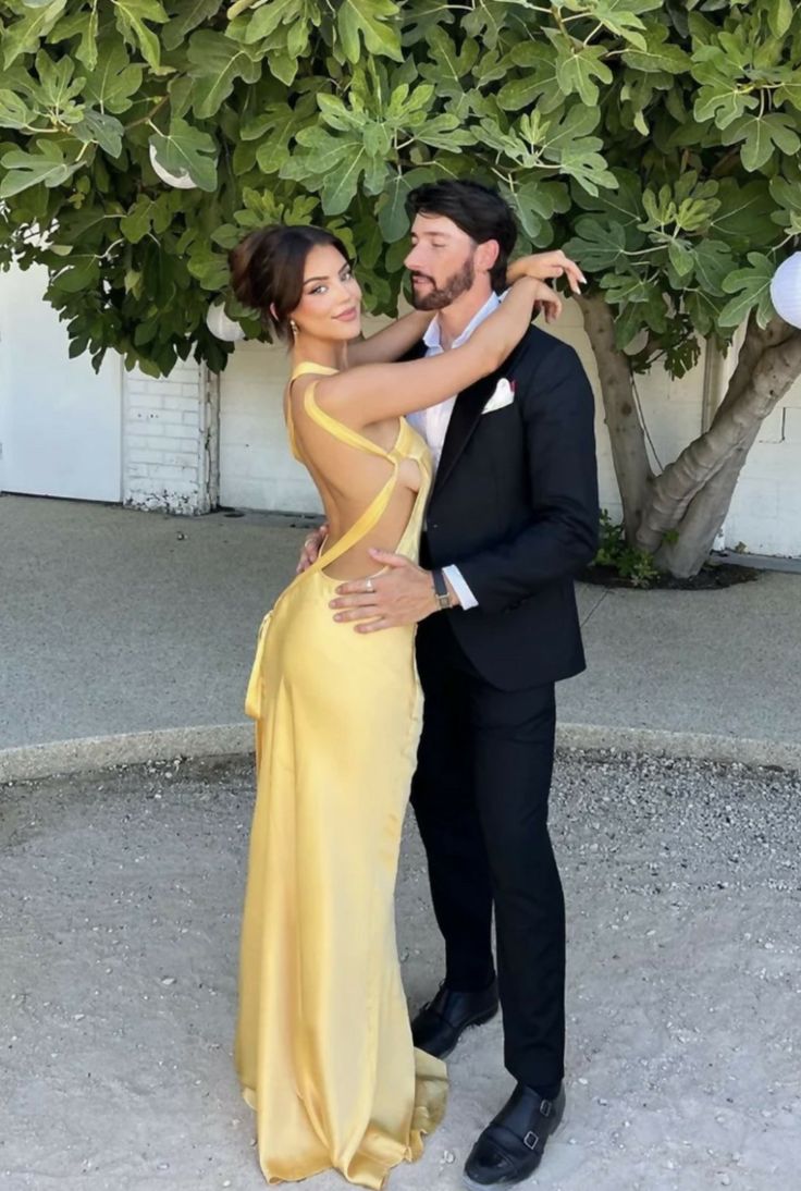 Classy Mermaid One-Shoulder Yellow Long Evening & Prom Dress With Backless - View 2 | FashionDia