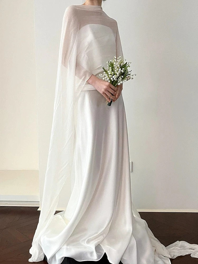 Unique Mermaid Strapless Pleats Satin Wedding Dresses Brides Dress - View 2 | FashionDia