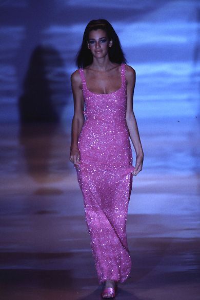 Pretty Mermaid Square Neckline Pink Sequin Long Prom Dress Evening Dress Formal Dress