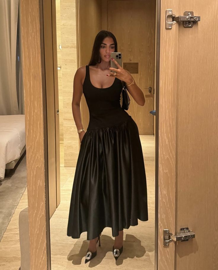 Pretty A-Line Straps Ankle Length Black Prom & Evening Dress Formal Dress - FashionDia