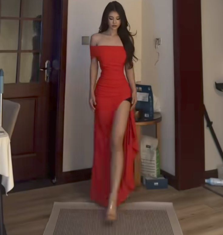 Modest Mermaid Off The Shoulder Red Evening Dress Long Prom Dresses
