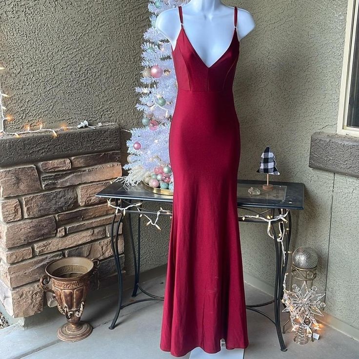 Sexy Mermaid Spaghetti Straps Satin Burgundy Prom Dresses Long Party Dress