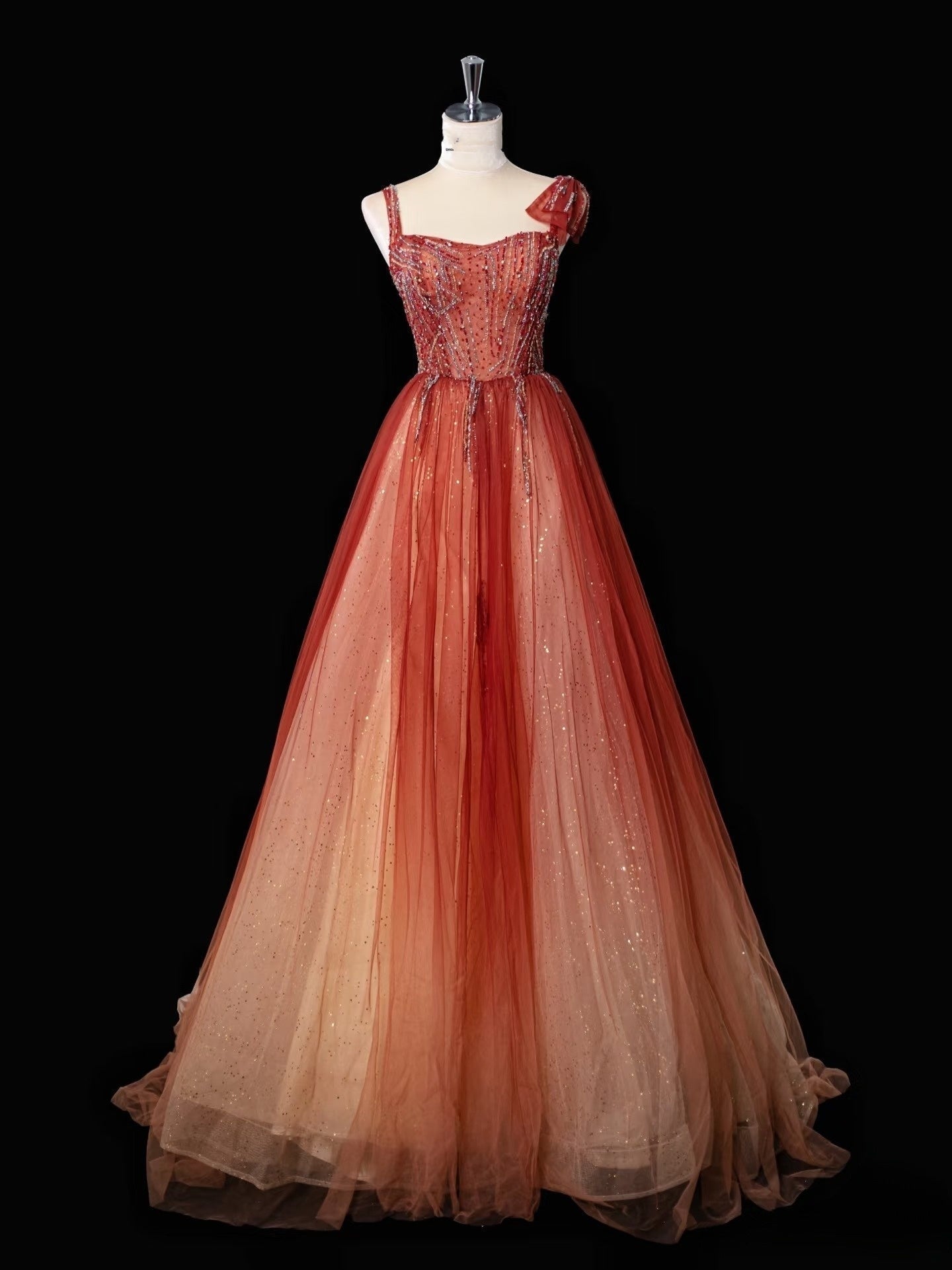 Pretty Mermaid Strapless Satin Long Rust Red Ruffles Long Prom Dresses Formal Evening Dress