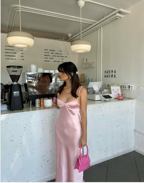 Classy Sheath Spaghetti Straps Long Party Dress Pink Prom Dresses
