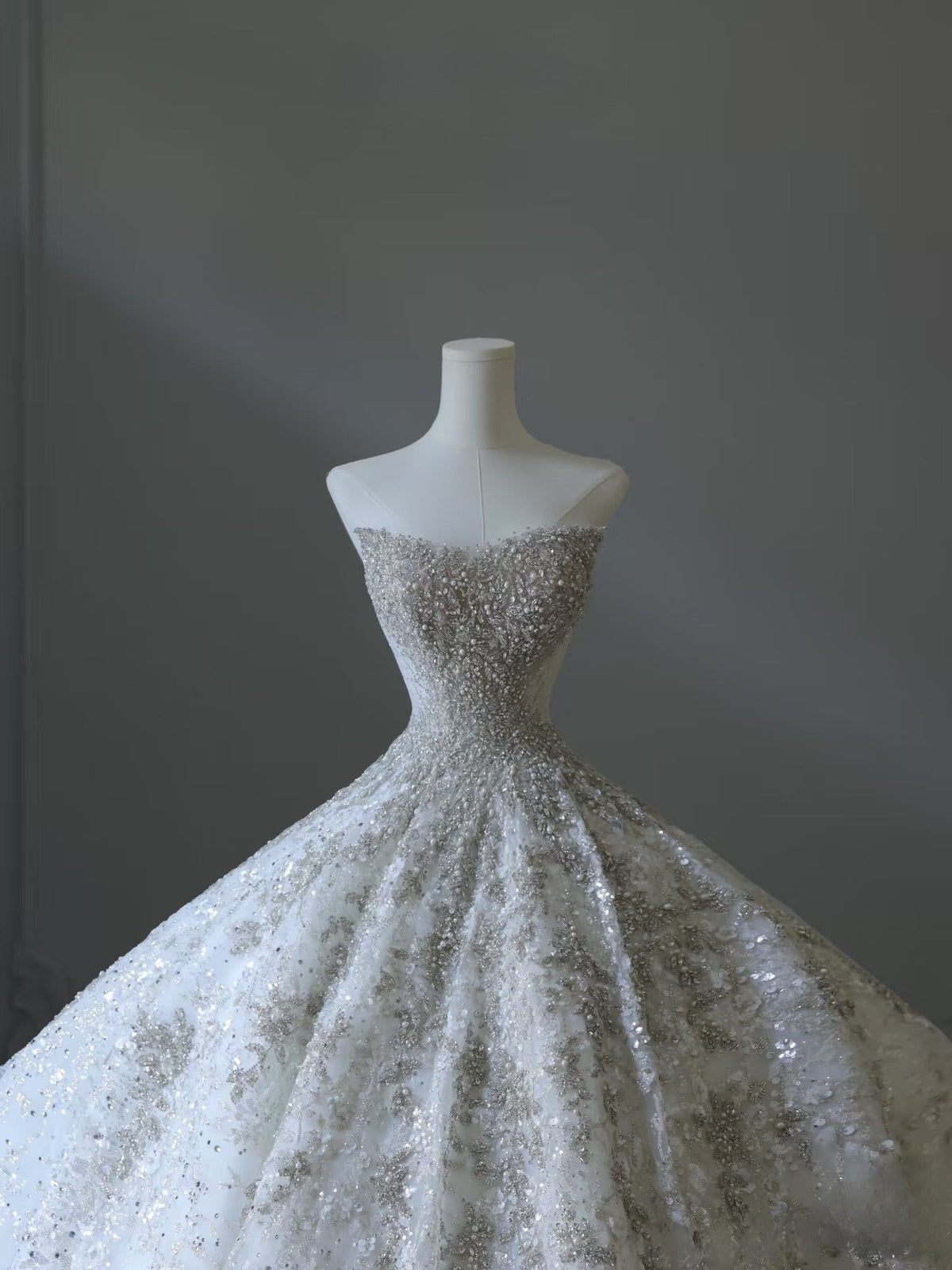 Timeless Ball Gown Sweetheart Sequin Ivory Long Wedding Dress
