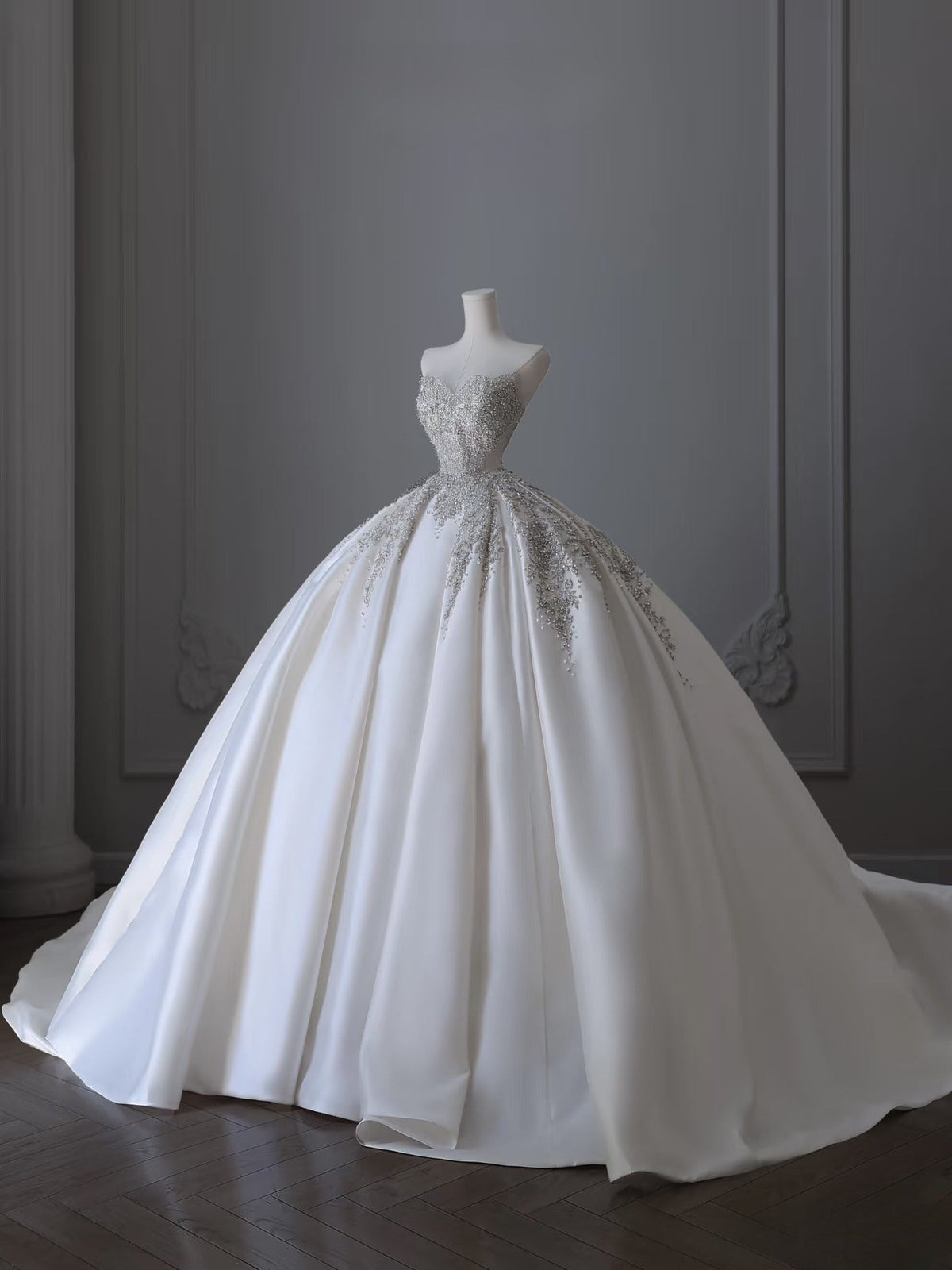 Timeless Ball Gown Sweetheart Neckline Sequin Sleeveless Wedding Dress