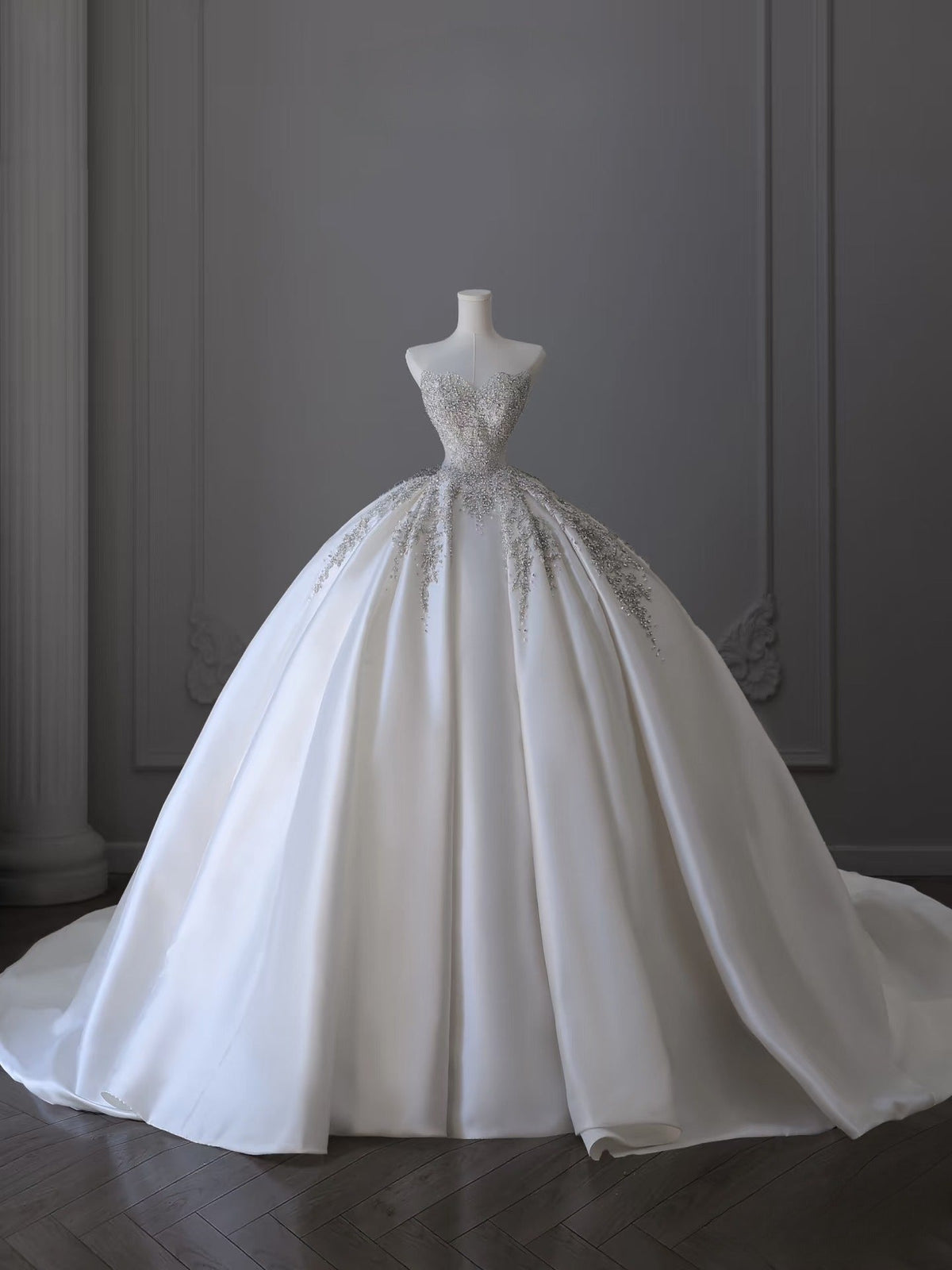 Timeless Ball Gown Sweetheart Neckline Sequin Sleeveless Wedding Dress