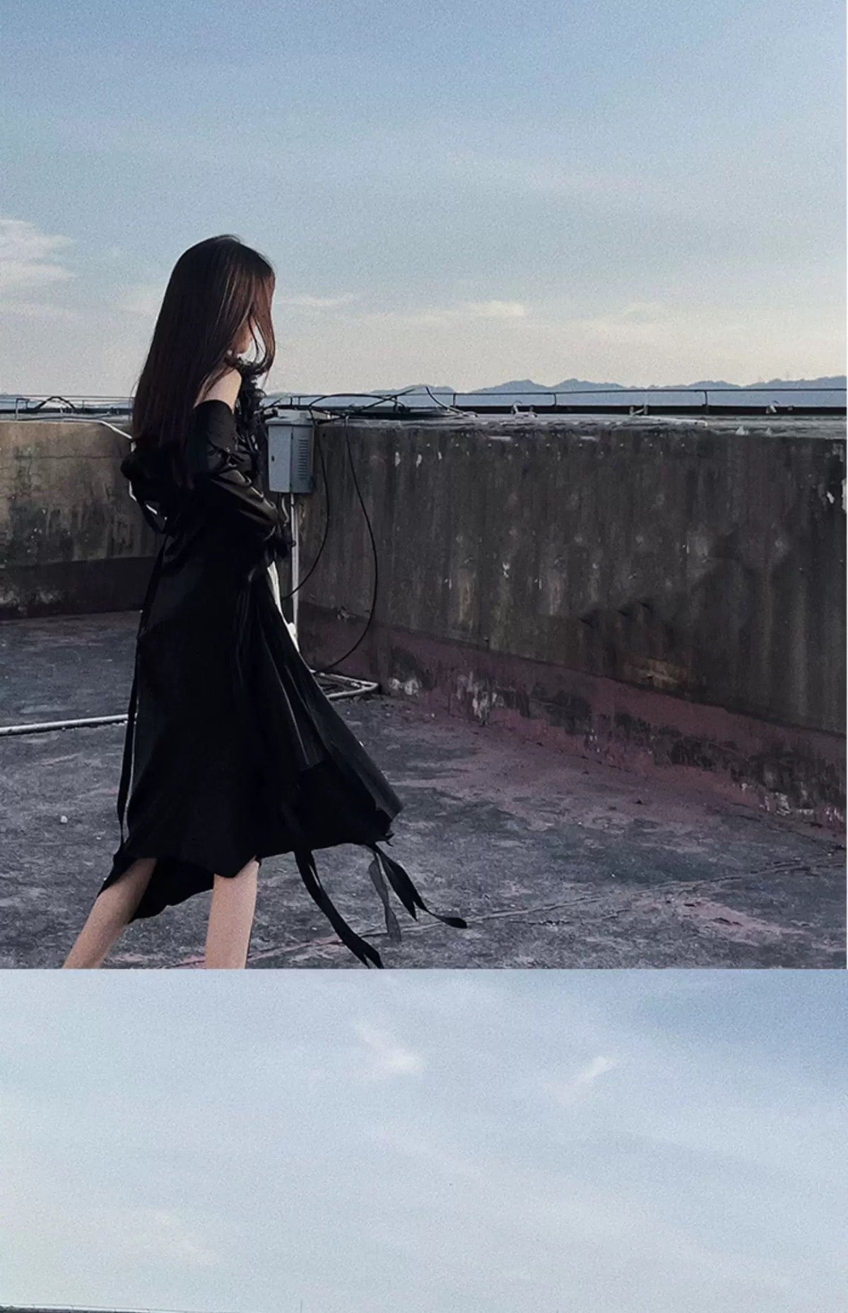 Chic A-Line Straps Black Long Prom Dresses Birthday Dress With Sleeves - View 6 | FashionDia