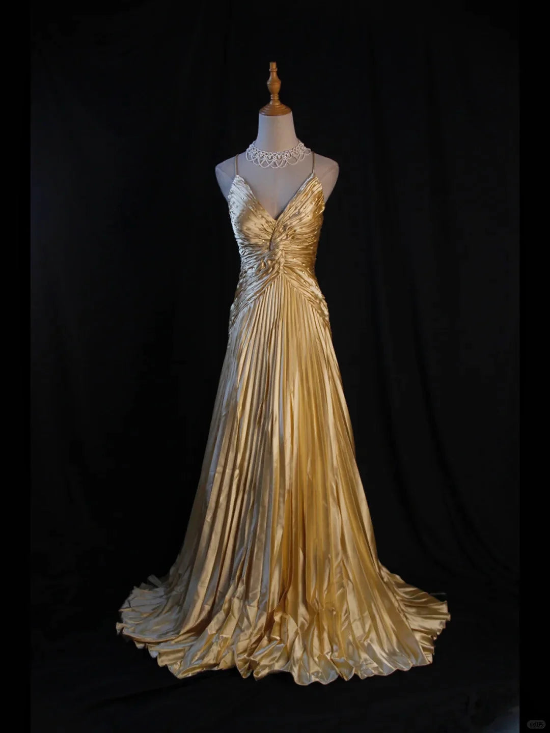 Classy A Line Halter Gold Satin Beads Long Evening Dress Prom Dresses