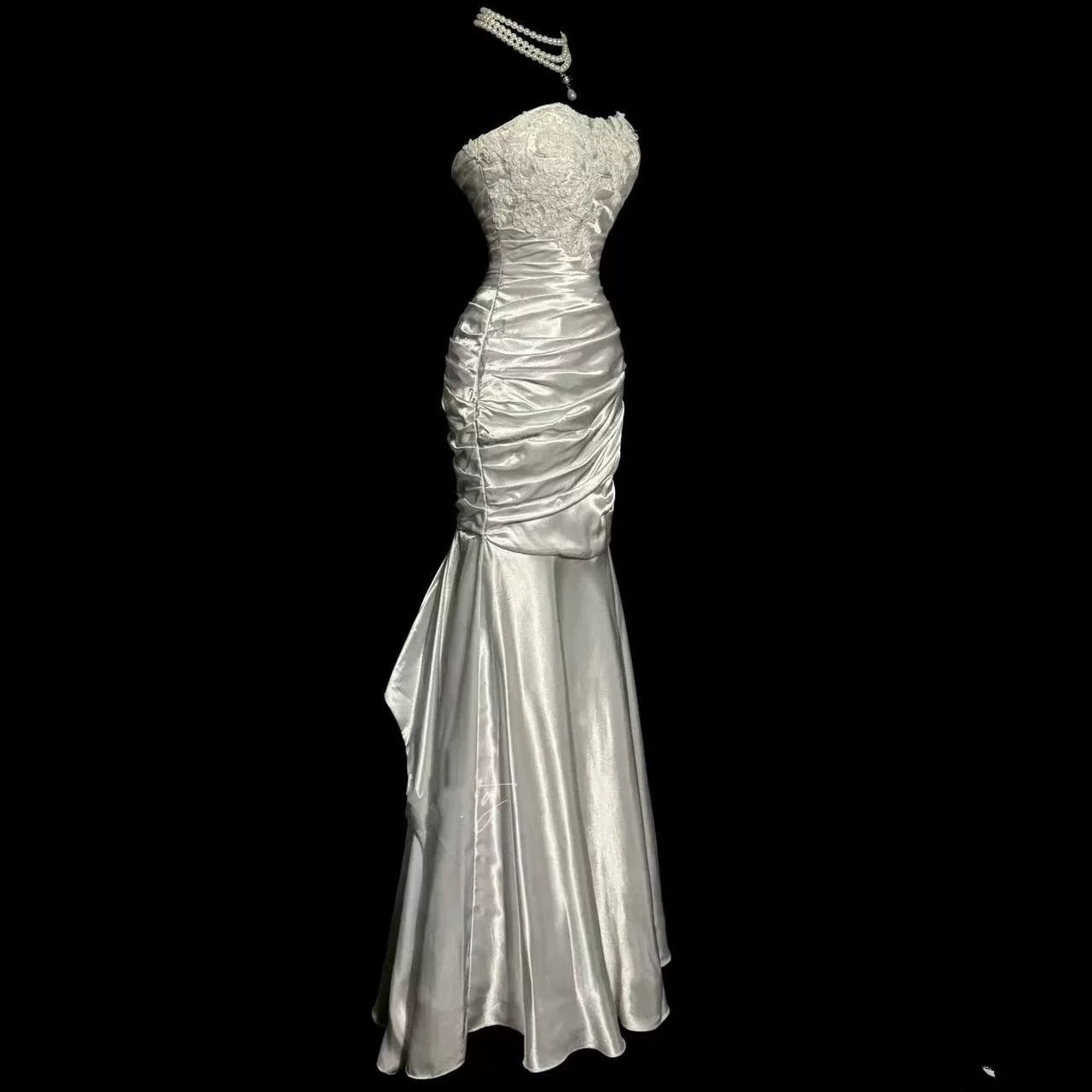 Classy Mermaid Sweetheart Lace Ivory Long Evening Gowns Prom Dress