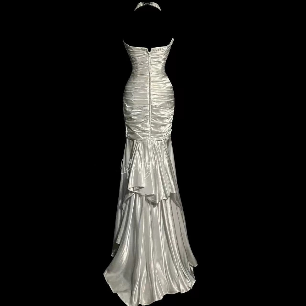 Classy Mermaid Sweetheart Lace Ivory Long Evening Gowns Prom Dress