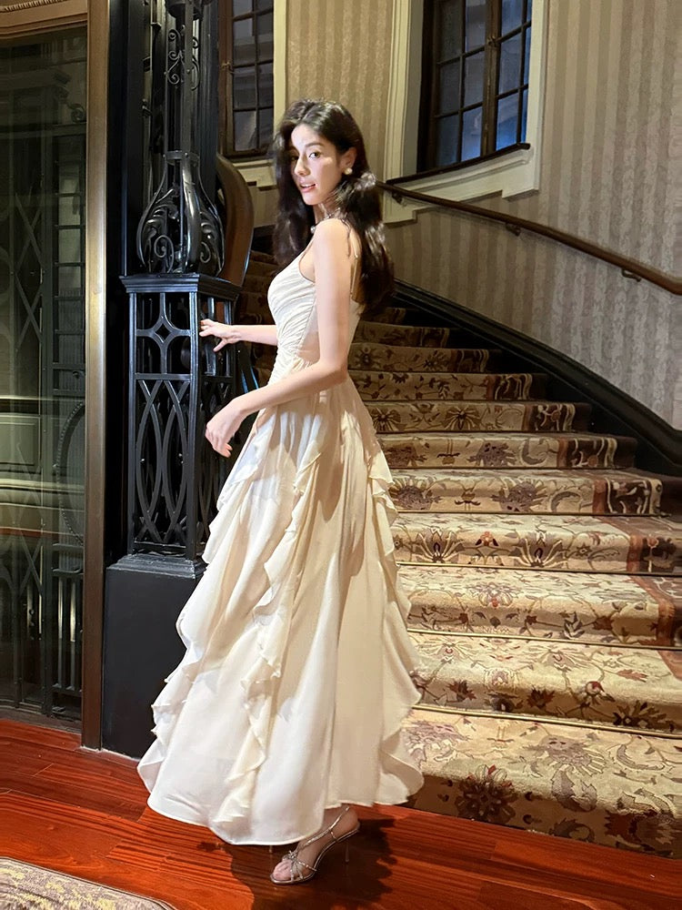 Pretty A Line Spaghetti Straps Chiffon Ankle Length Evening Dress Prom Dresses