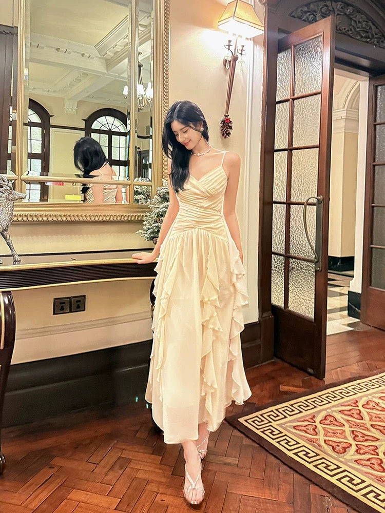 Pretty A Line Spaghetti Straps Chiffon Ankle Length Evening Dress Prom Dresses