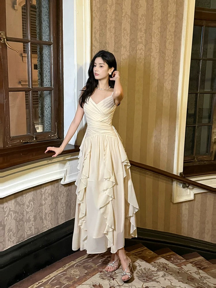 Pretty A Line Spaghetti Straps Chiffon Ankle Length Evening Dress Prom Dresses