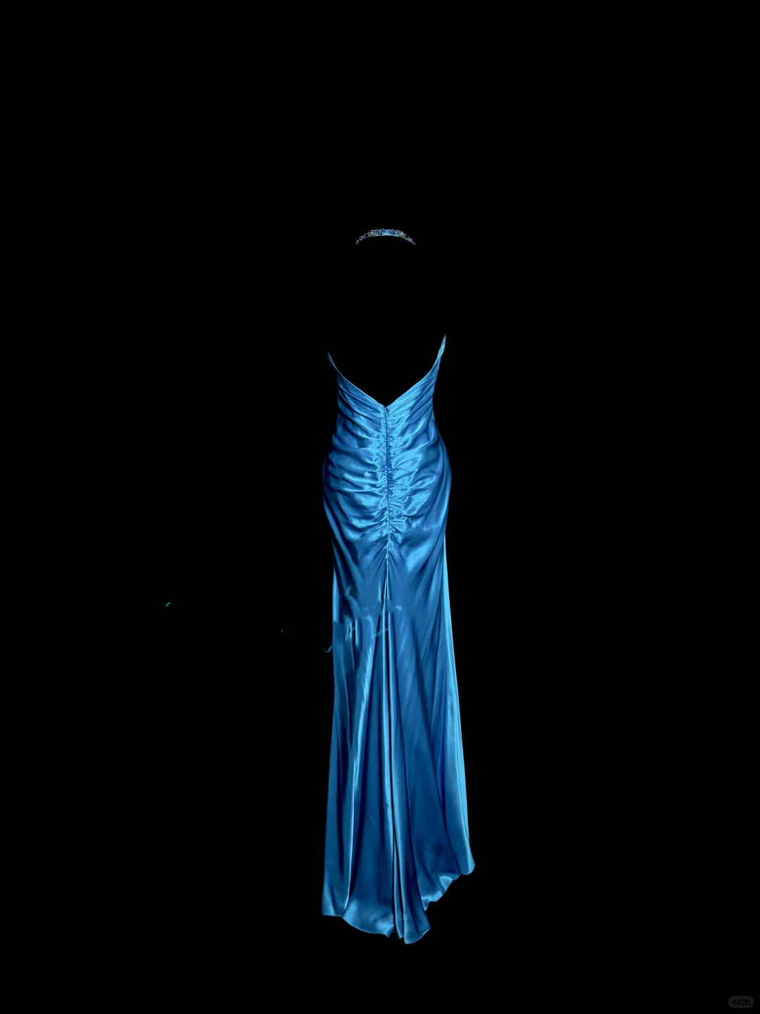 Vintage Mermaid Halter Neck Royal Blue Satin Backless Prom Gown Fairy Prom Dresses