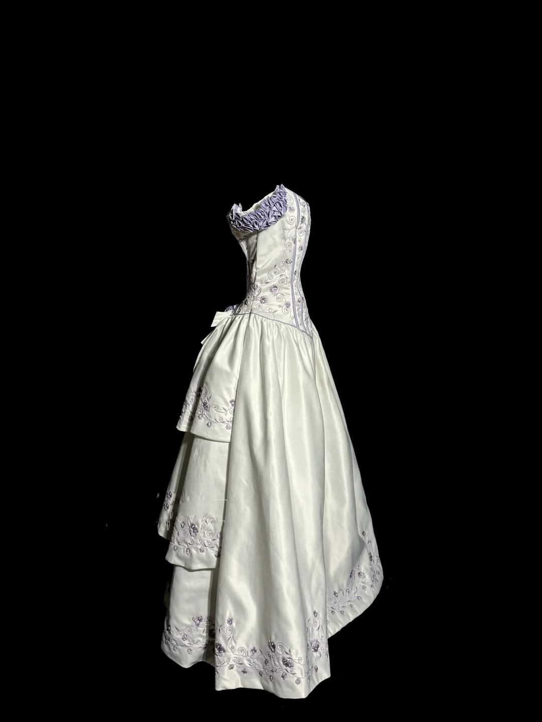 Aesthetic Ball Gown Off-the-Shoulder White Prom Dress Ruffle Long Party Dress - View 2 | FashionDia