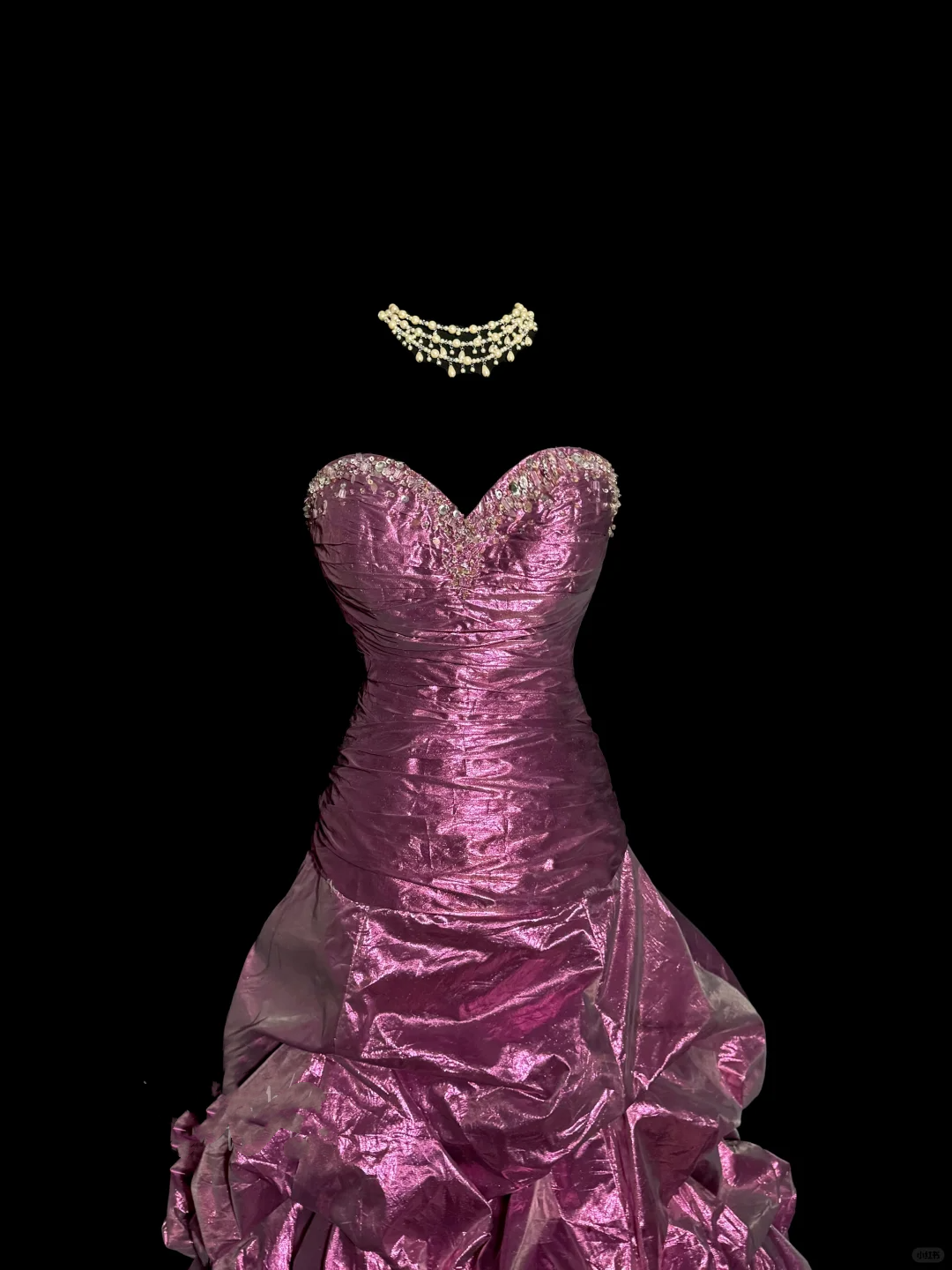 Aesthetic Mermaid Sweetheart Neckline Taffeta Prom Dress Ruffle Long Party Dress - View 5 | FashionDia