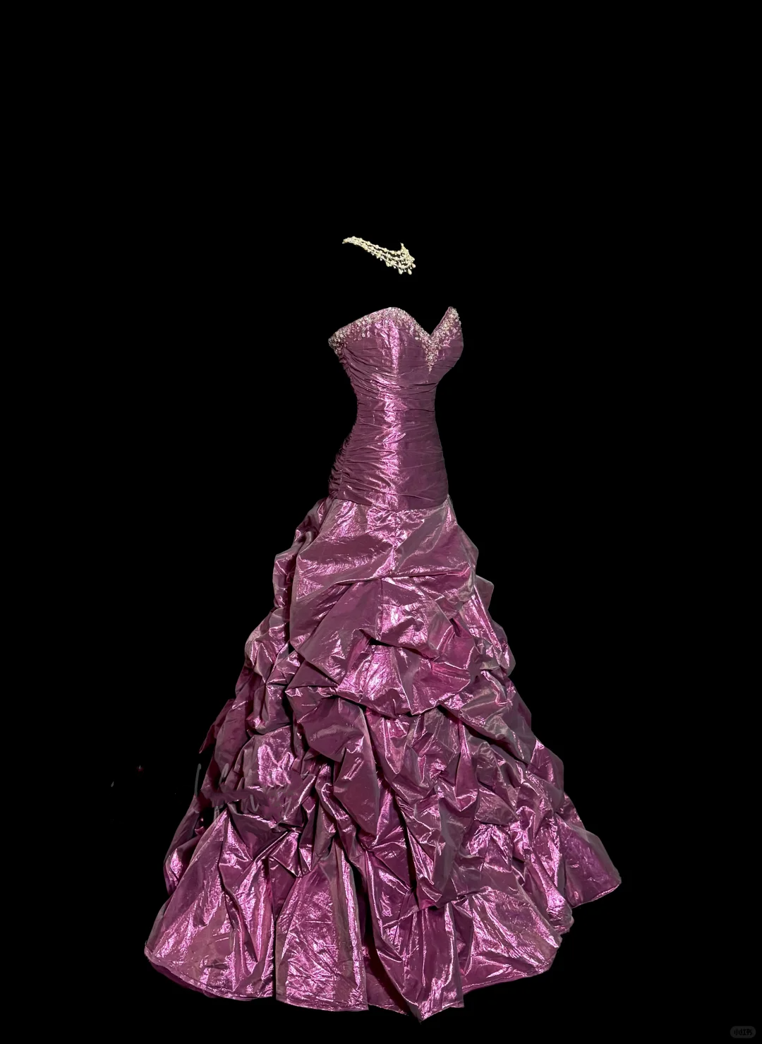 Aesthetic Mermaid Sweetheart Neckline Taffeta Prom Dress Ruffle Long Party Dress - View 3 | FashionDia