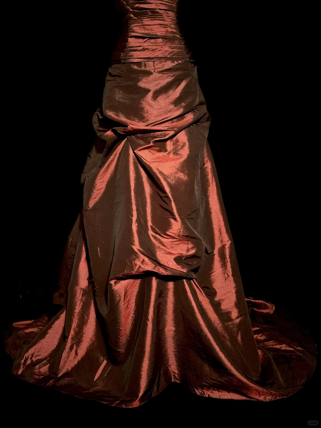 Aesthetic Ball Gown Strapless Burgundy Taffeta Prom Dress Ruffle Long Party Dress - View 4 | FashionDia