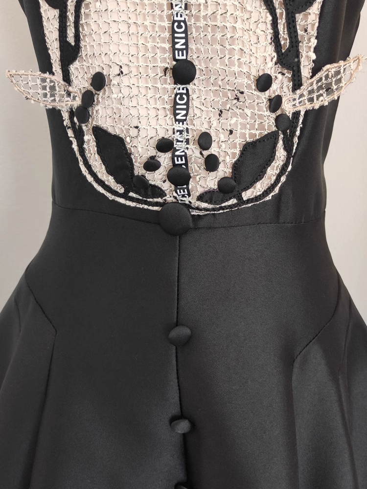 Sexy A-Line Spaghetti Straps Sleeveless Black Party Dress Holiday Birthday Dresses - View 5 | FashionDia
