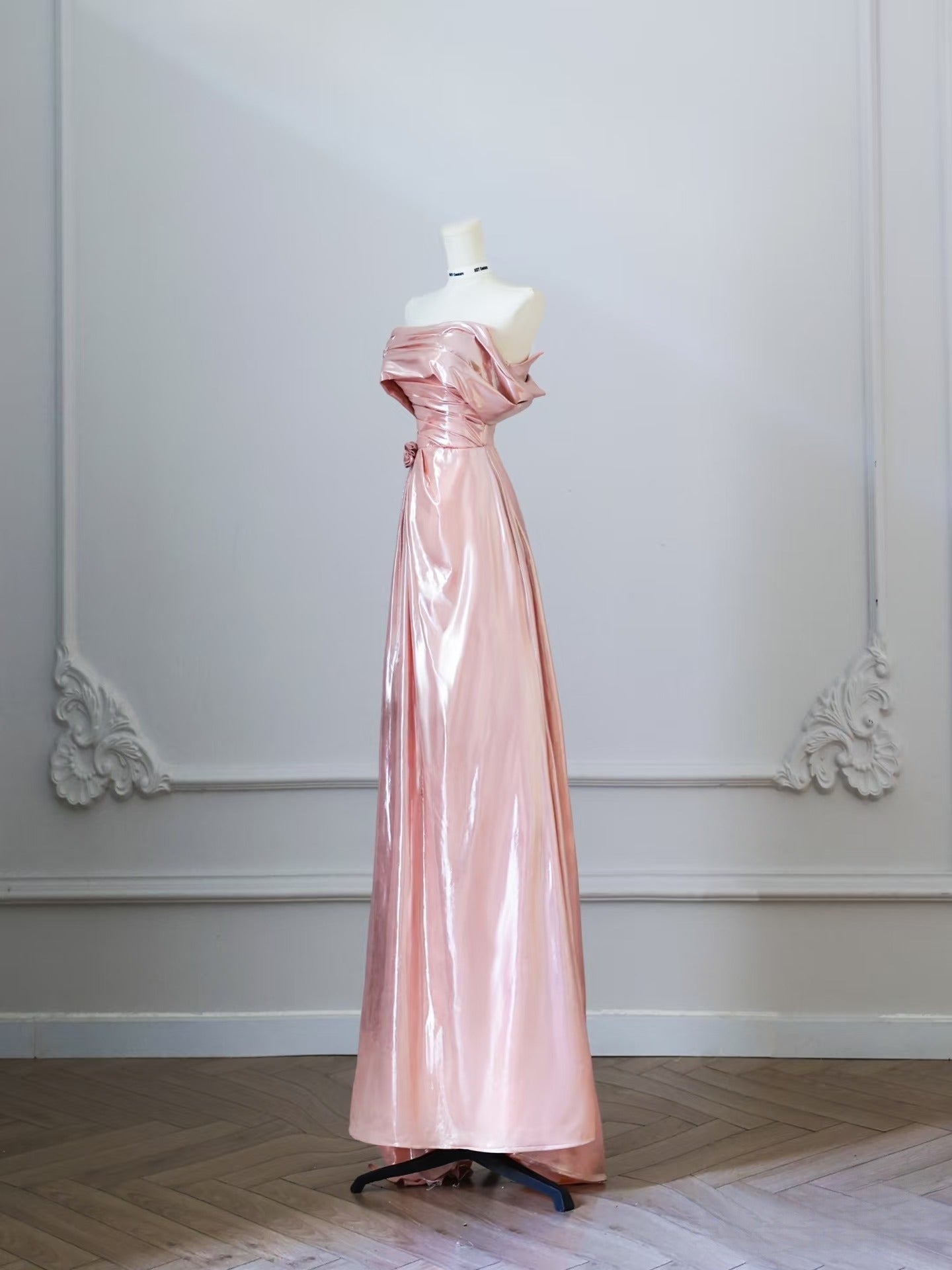 Classy A line Off The Shoulder Pink Evening Dress Prom Dresses