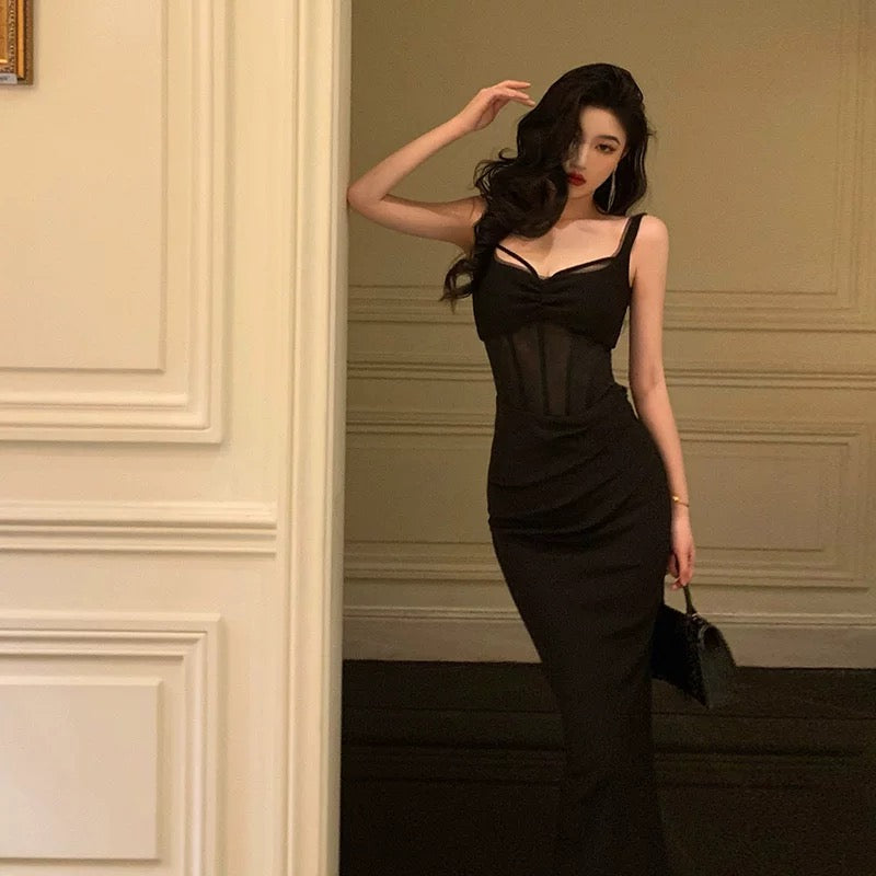 Gorgeous Sheath Straps Date Night Dress Black Prom Dresses Party Dress Birthday Outfits - View 4 | FashionDia