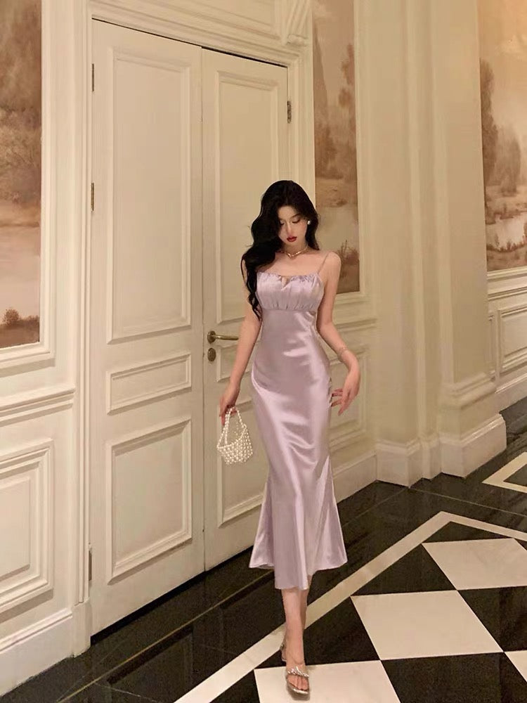 Stunning Mermaid Spaghetti Straps Lilac Date Night Dress Prom Dresses Birthday Outfit