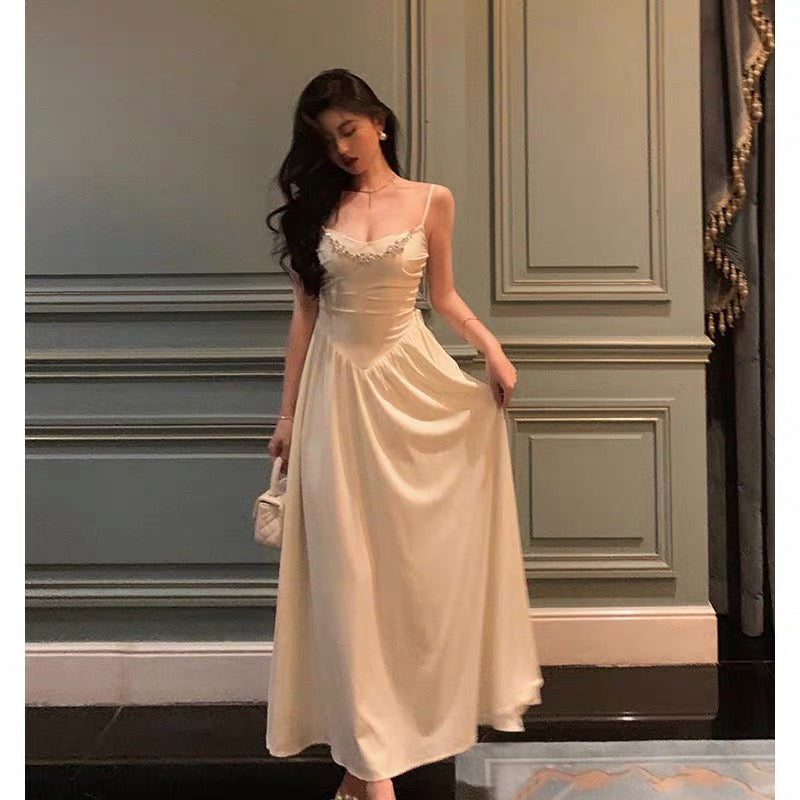 Elegant A-Line Spaghetti Straps Long Prom Dresses Birthday Outfits Evening Gown - FashionDia