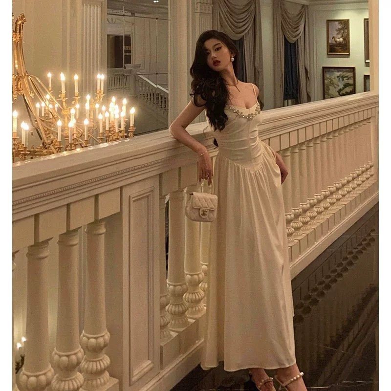 Elegant A-Line Spaghetti Straps Long Prom Dresses Birthday Outfits Evening Gown - View 3 | FashionDia