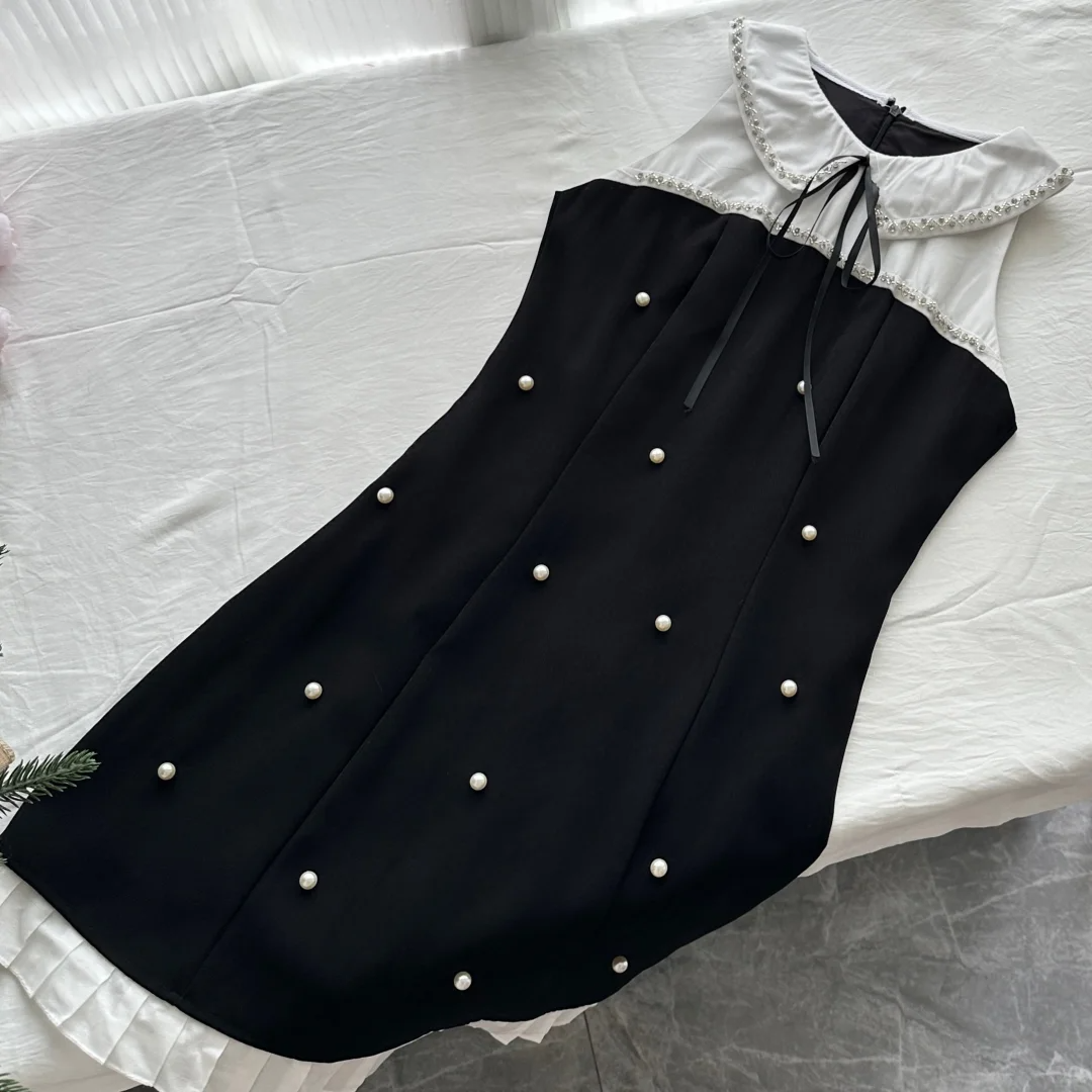 Pretty Black Sleeveless A Line Mini Birthday Dress Holiday Dress