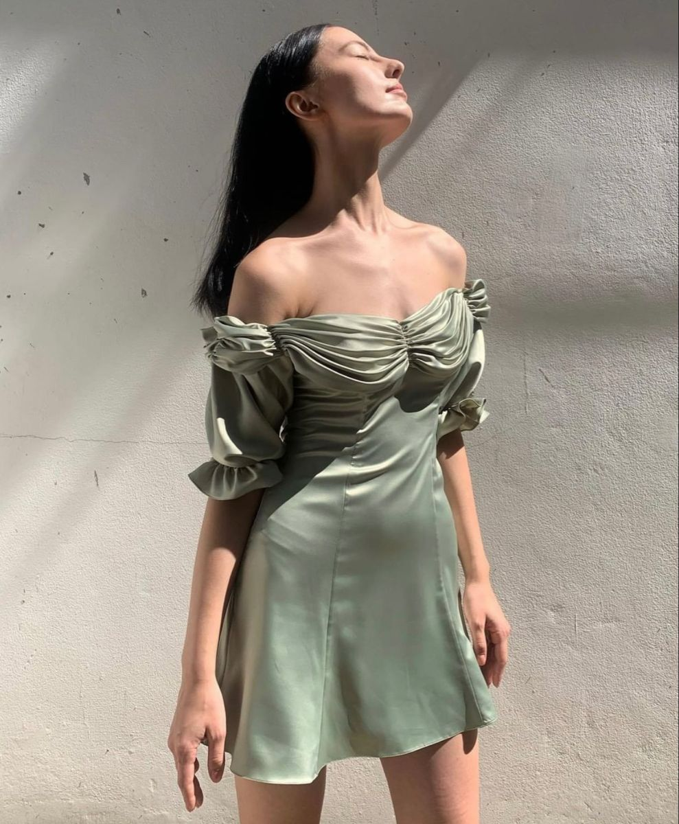 Women's Summer Puff Sleeve Off-the-Shoulder Homecoming Dress - FashionDia