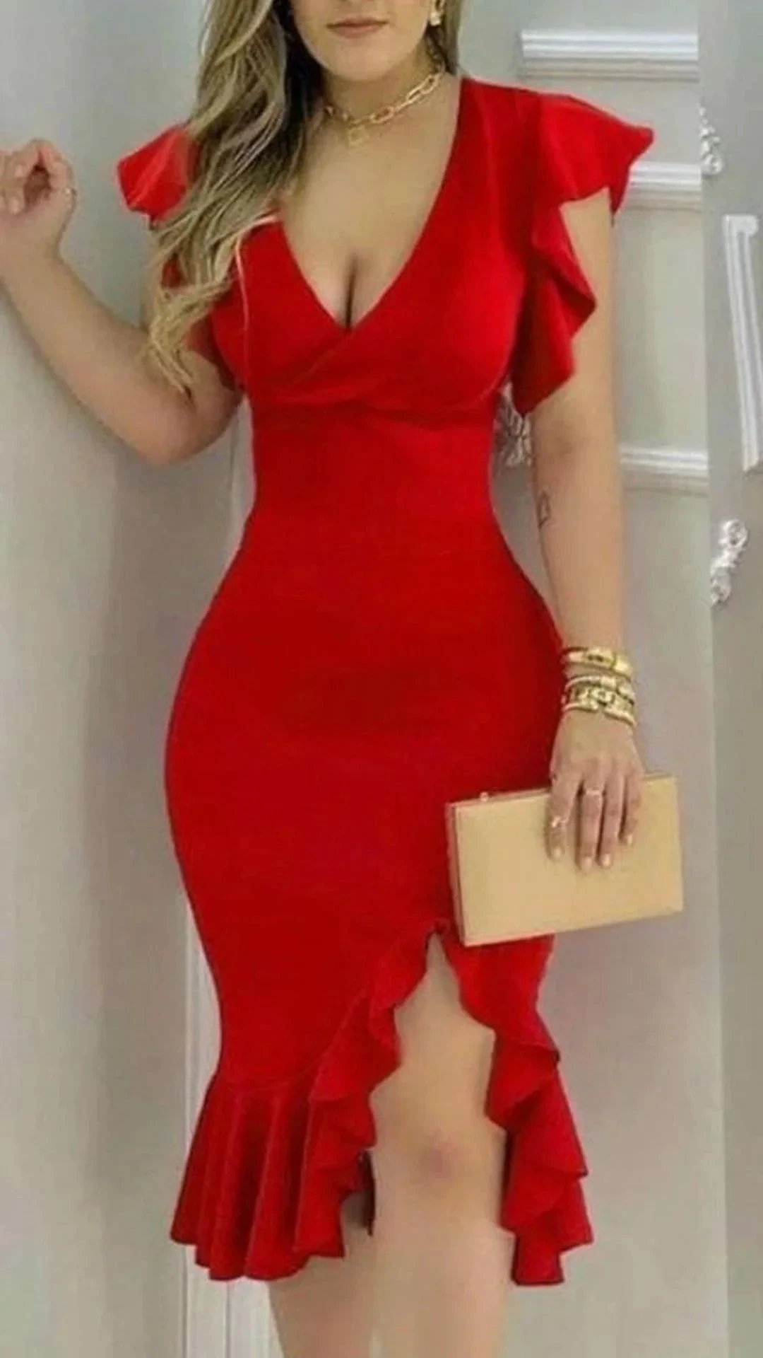 Women Sexy Red Dress Red Homecoming Dress Y5506 by simplepromdress