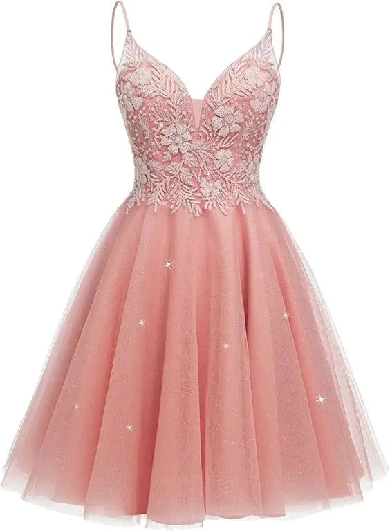 Sparkly Tulle Homecoming Dresses for Teens Mini Cocktail Dress Y2411 by simplepromdress