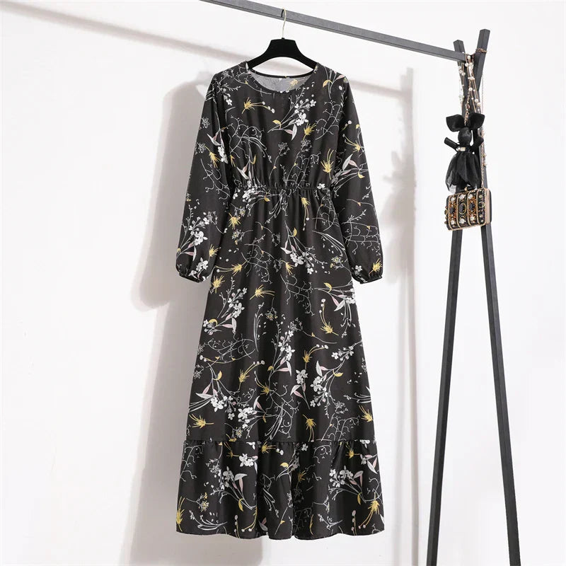 Erin Aesthetic Floral Long Dress for Summer Premium Wardrobe Essential