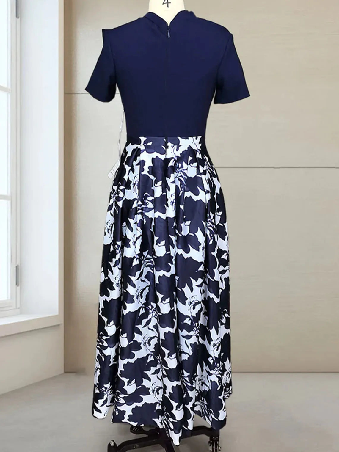 Mother Of The Bride Dress - Elegant A-Line Wedding Guest Dress Bow Knot V-Neck Printed Floor-Length Mother of the Bride Evening Dress Free Customized