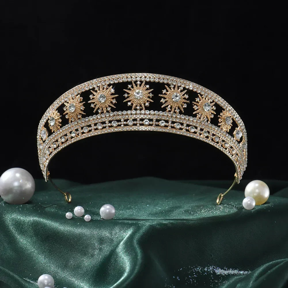 Baroque Queen Crown For Women Bridal Tiaras Crowns For Birthday Party 16 Years Diadem Wedding Hair Jewelry Headpiece Accessories as picture