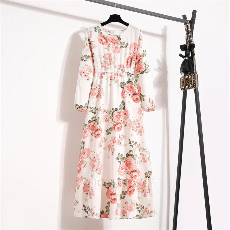 Erin Aesthetic Floral Long Dress for Summer Premium Wardrobe Essential