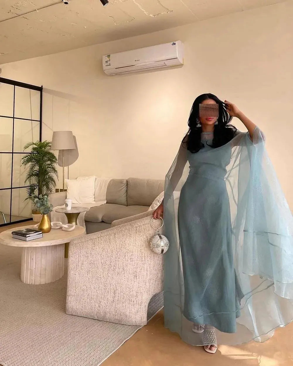 Shiny Glitter Party Dresses Saudi Arabic Mermaid Evening Dress With Cape Formal Special Events Birthday Prom Gowns