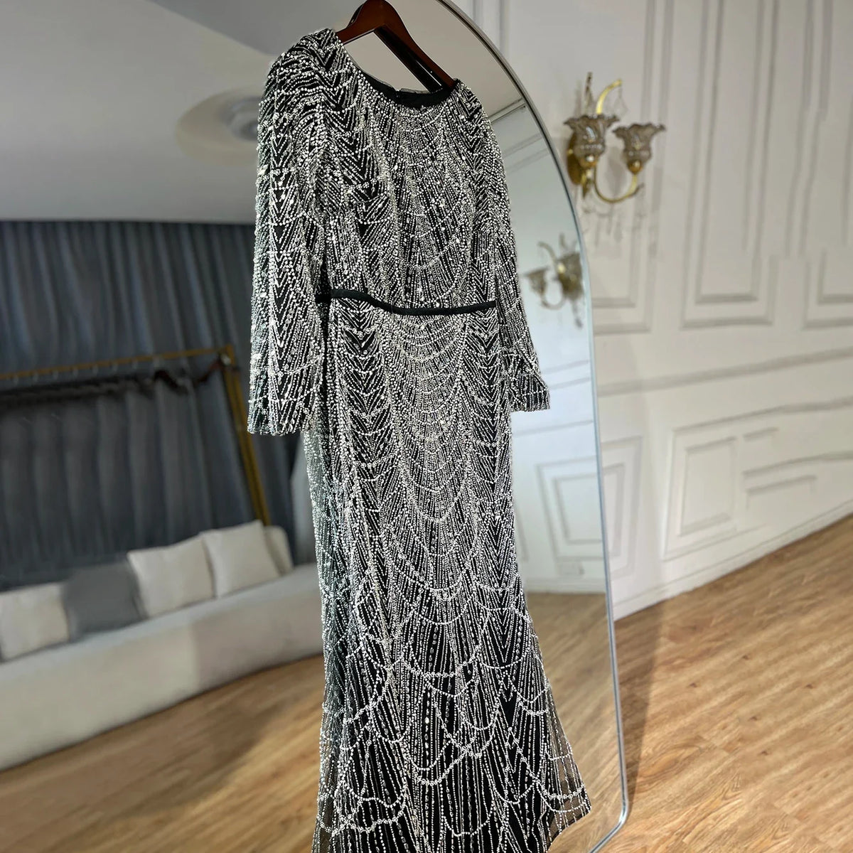 Zapdress Customized Muslim Hijab Sage Green Long Sleeves Evening Dresses with Cape Dubai 2024 Party Gowns For Women LA72032M (ZD17199)