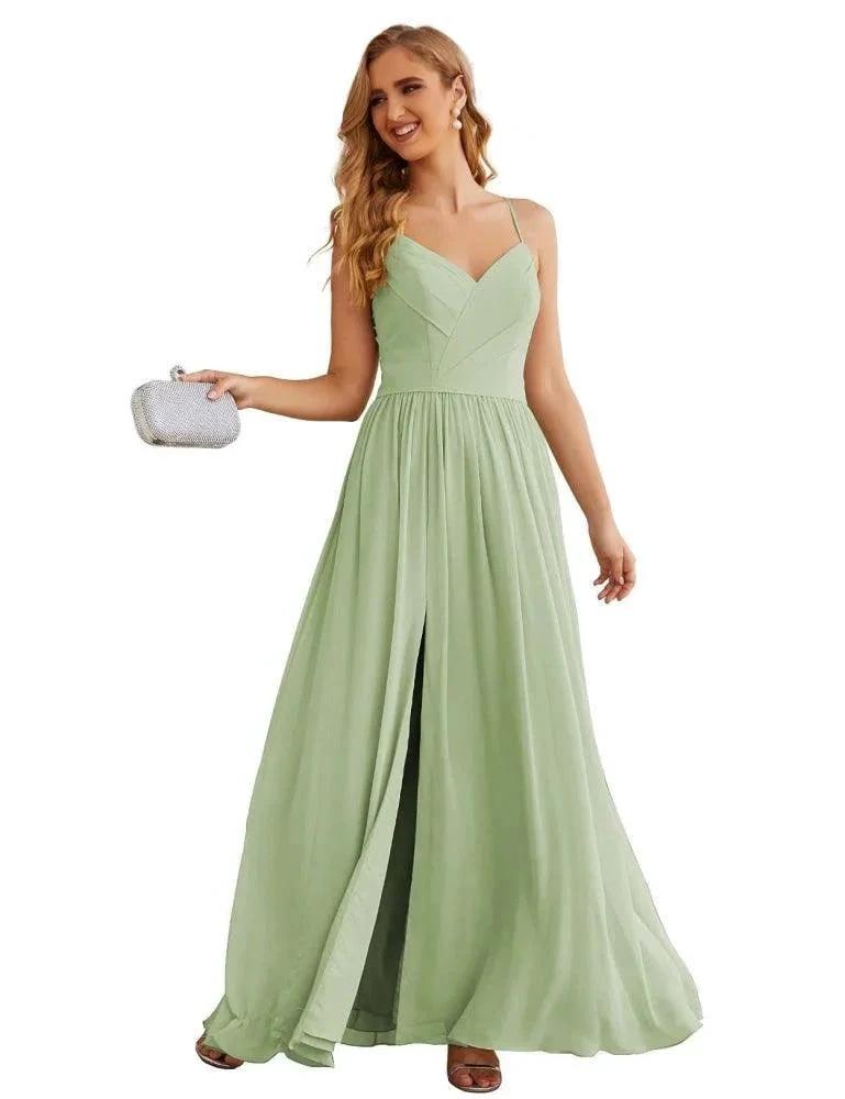 Numbersea Spaghetti Strap Bridesmaid Dresses Long Formal Party Prom Gowns 28060 by numbersea