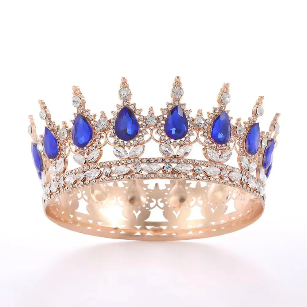 Princess Queen Crowns For Women Wedding Bridal Headdress Baroque Round Tiaras Crowns For Pageant Birthday Party Hair Jewelry as pic 4