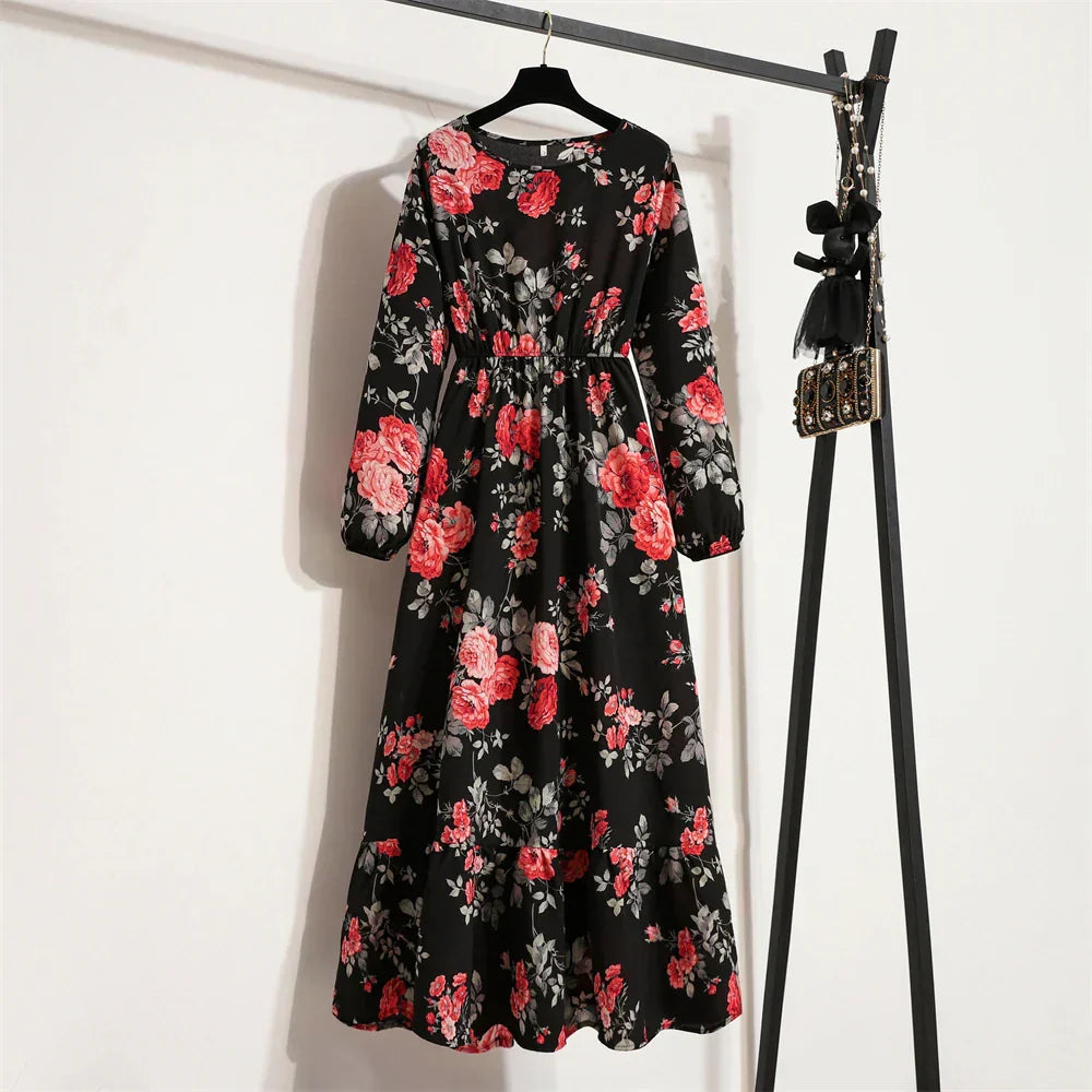 Erin Aesthetic Floral Long Dress for Summer Premium Wardrobe Essential