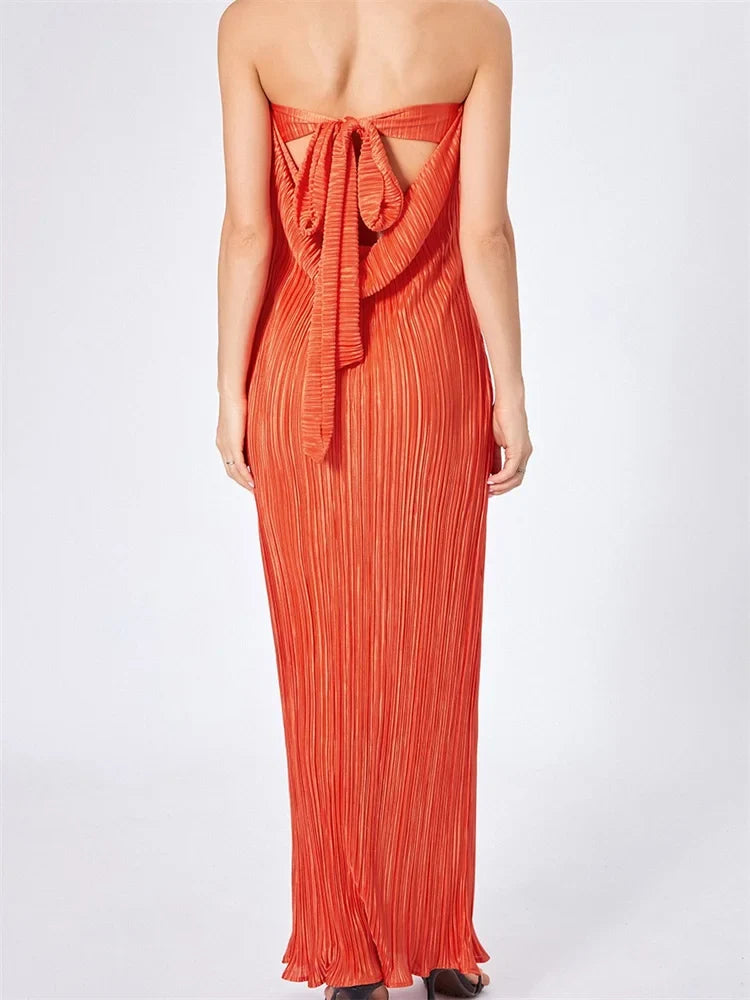 Strapless Tie-up Off Shoulder Floral Dress - View 6 | VelvetHem
